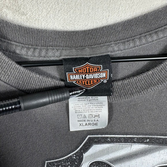 Harley Davidson Shirt Men's XL Gray Skull Nashville Honky Tonk Graphic Tee - Picture 3 of 9